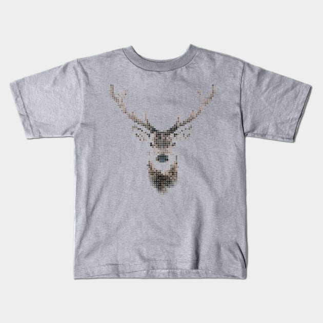 Deer mosaic Kids T-Shirt by Vilmos Varga